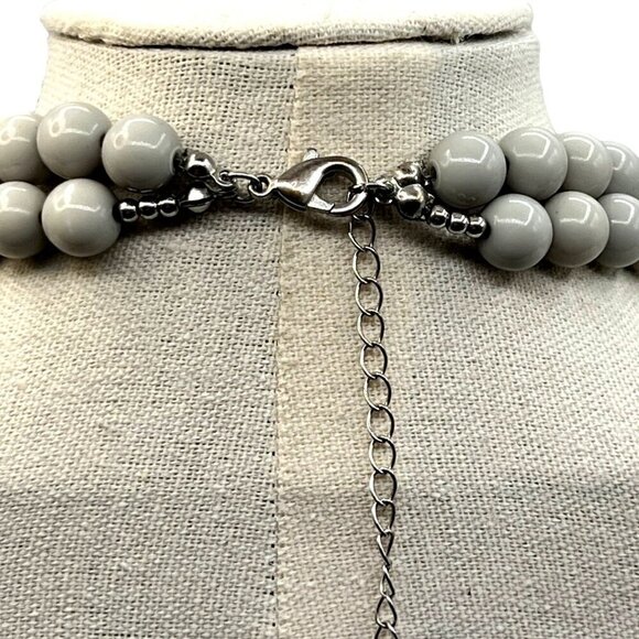 Elegant Multicolor Statement Necklace With Beads & Stones Adjustable Length - Picture 4 of 10